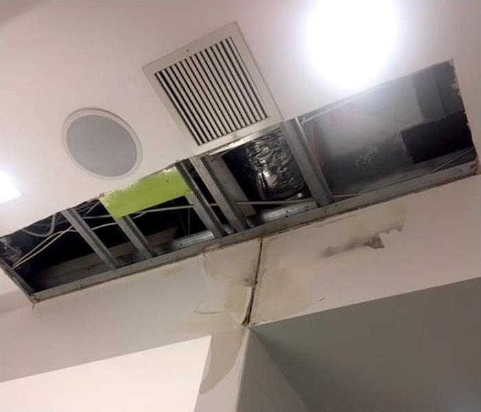 water ceiling damage to commercial space